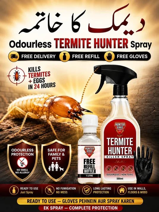 TERMITE HUNTER - House of Chemicals - Pakistan's Odourless Killer Spray for Termite, Bed Bugs, Cockroach, Lizard, Ant & Mosquitoes